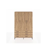Arges Gardrop 5 Raflı 6 Çekmeceli Tek Askılı 132x30x195 Çam-Çam