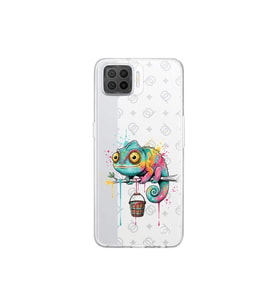 Oppo A73 ile Uyumlu Splash Bukalemun Tasarımlı Şeffaf Silikon Kılıf