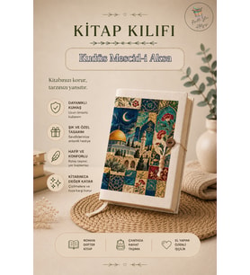 Sanat Serisi Patchwork A5 Kitap Kılıfı Hafız Boy Uyumlu Kudüs & Mescid-i Aksa