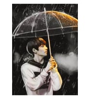 Yağmurlu Jungkook Tablo Ahşap Poster Dekoratif Kod3147