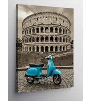 Kanvas Tablo Roma Kolezyumu ve Vespa