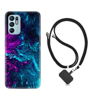 Oppo Reno 6 Kılıf Silikon Boyun Askılı İpli Desenli Silikon Explosive 1734