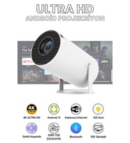 Taşınabilir Android Projektör, Wi-Fi Destekli, Ultra HD, Akıllı Sinema Deneyimi