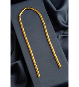 Hematit Doğal Taş Parlak Gold Yassı Balık Sırtı Kesim 6x4mm Dizi [AA]