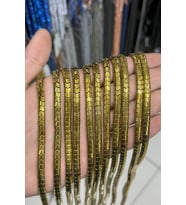 Hematit Taşı Yassı Kesim Parlak Gold 6x4mm Doğal Taş Dizi