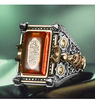 İslam Usta Nizam-ı Alem Model 925 Ayar Gümüş Dualı Erkek Yüzük