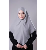 Gri Pratik Hazır Geçmeli Tesettür Eşarp Pamuk Caz Kumaş Tek Katlı Çapraz Hijab 2305_15