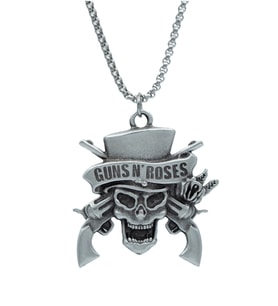 Guns'n Roses Örme Zincir Kolye - Gümüş Kaplama - Erkek Kadın Kolye - No:1543