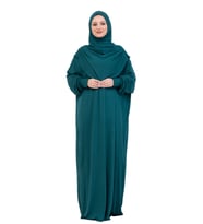 Tek Parça Namaz Elbisesi Seti, Viskon Yumuşak Tesettür Abaya, Rahat Hazır Şal Başörtüsü Takım