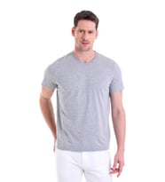 Hatemoğlu Gri Melanj ST 22Y Basic V Yaka Süprem T.Shirt (S-3XL)