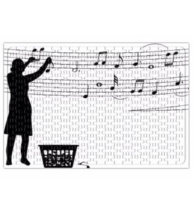 Notalı Müzik Notalar Komik Puzzle 240 Parça Yapboz