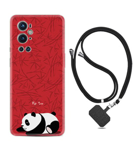Tecno Spark 9 Pro Kılıf Resimli Boyun Askılı İpli Desenli Silikon Series Sleeping Panda 1810