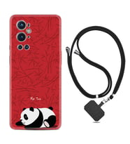 Tecno Spark 9 Pro Kılıf Resimli Boyun Askılı İpli Desenli Silikon Series Sleeping Panda 1810