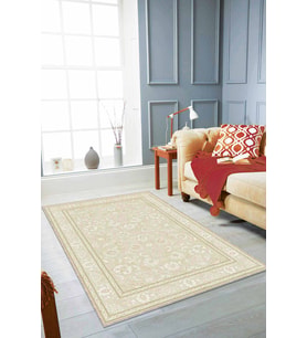 Krem Vintage Kaymaz Tabanlı Makinede Yıkanabilir Halı RV292 - 100 x 160 cm