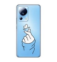 Xiaomi Mi 13 Lite Uyumlu Kalp Desenli Şeffaf Telefon Kılıfı