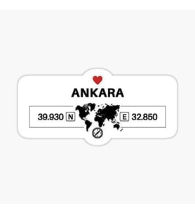 Ankara 2 Gps Harita Sticker Oto Araba Yapıştırma 17CM yazı 15