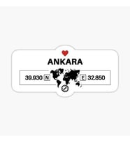 Ankara 2 Gps Harita Sticker Oto Araba Yapıştırma 17CM yazı 15