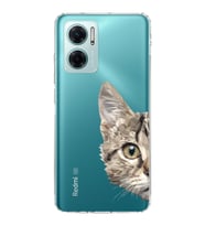 Redmi Note 11e Uyumlu Kamera korumalı Kapak Catface Tasarımlı  Şeffaf Kılıf