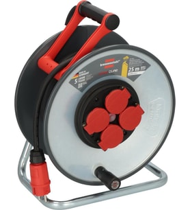 Brennenstuhl Professional SteelCore Serisi H07RN-F 3G2.5 Kablolu Sigorta Şalterli IP44 Lisanslı 25 Metre Makaralı Priz (Gri)