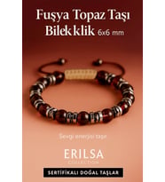 Sertifikalı Fuşya Topaz Taşı Bileklik 8x8 mm – Sevgi, Tutku ve Koruma Taşı (Çok Renkli)