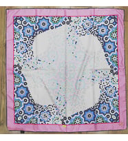 Mandala Desen Black Seri Twill Eşarp Eşarp Askısı ile Birlikte 90x90 cm Pudra La