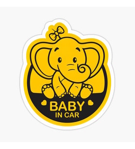 Arabada bebek var Baby in Car Sticker Yapıştırma 19CM md1
