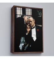 Çerçeveli The Godfather Kanvas Tablo, Vito Corleone Film Sahnesi Kanvas Tablo (Altın)