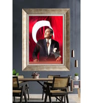Gümüş Çerçeveli Atatürk Tablo za206