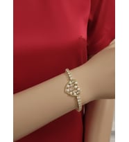 Xuping Zirkon Taşlı İnci Ve Kalp Detaylı Bileklik (Rose)