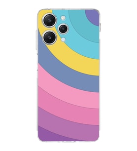 PrintiFy Xiaomi Redmi 12 4G Uyumlu Kamera Korumalı Renk Cümbüşü B Tasarımlı Şeffaf Silikon Kılıf