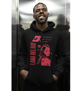 Tasarım Lana Del Ray Baskılı Unisex Oversize Şarkıcı Hoodie