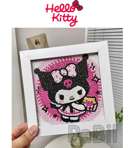 DIY Kendin Yap Elsanatları Hello Kitty Anime Elmas Boyama Seti 15 X 15 - Model 1