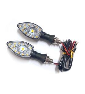 Motosiklet Üniversal Led Sinyal Beyaz Camlı Mercekli Sarı Işık