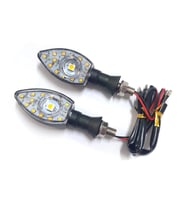 Motosiklet Üniversal Led Sinyal Beyaz Camlı Mercekli Sarı Işık