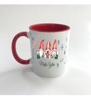 Mutlu Yıllar 3 Noel Baba Baskılı Kırmızı Mega Yılbaşı Kupası