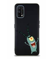 Realme 7 Pro Soft Premier Kapak Plankton Tasarımlı Silikon Kılıf - Siyah (Şeffaf)