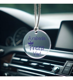 Arabada Prens Var Dikiz Aynası Pleksi Araç Süsü