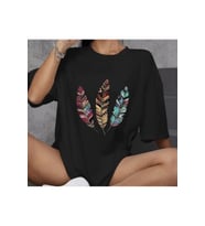 Unisex Bisiklet Yaka Baskılı Oversize T-Shirt - Siyah