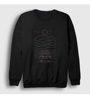 Presmono Unisex Siyah Voyage Camper Kamp Sweatshirt 372868tt