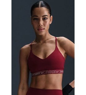 Nike Indy Women's Light Support Padded Adjustable Sports Bra Hafif Destekli Dolgulu Kadın Bra Bordo