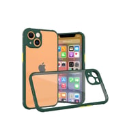 iPhone 13 Mini Kılıf Miami Şeffaf Silikon - Koyu Yeşil