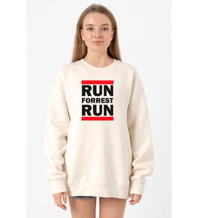 Forrest Gump Run Forrest Run Ekru Kadın 2ip Sweatshirt