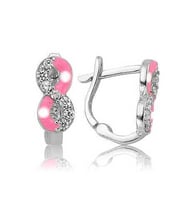Gümüş Pembe Sonsuzluk Çocuk Küpesi  SL1338
