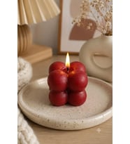 Mini Bubble 3'lü Mum - Mumelia Candles Doğal Soya, El Yapımı, Dekoratif - Kırmızı