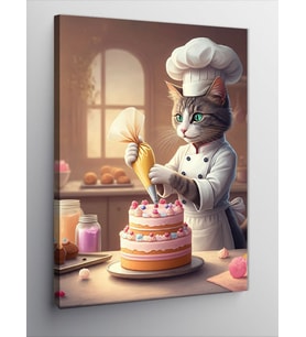 Kanvas Tablo Tatlı Ustası Kedi