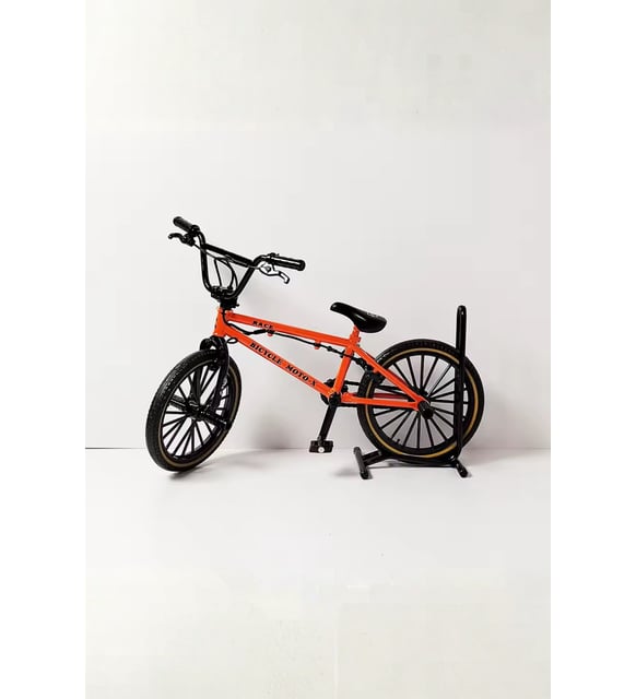 Turuncu Yüksek Kaliteli Metal 1:8 Ölçek Bmx Bisiklet Standlı