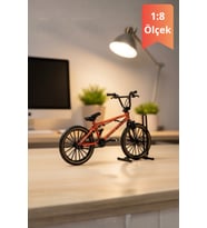 Turuncu Yüksek Kaliteli Metal 1:8 Ölçek Bmx Bisiklet Standlı Koleksiyonluk Die Cast Model Bisiklet