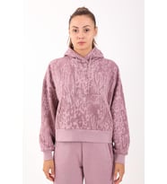 Maraton Oversize Kadın Kapüşonlu Lila Sweatshirt