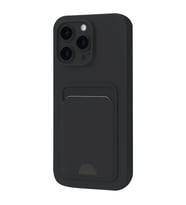 iPhone 16 Plus Kılıf Kelvin Kartvizitli Silikon - Siyah