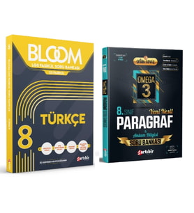 ARTIBİR YAYINLARI 8. Sınıf Bloom Türkçe + Çetin Ceviz Omega 3 Paragraf Soru Bankası (2 Kitap)